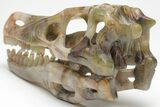 Carved Pietersite Dinosaur Skull #208835-5